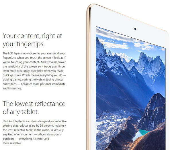 Least-reflective-tablet-display