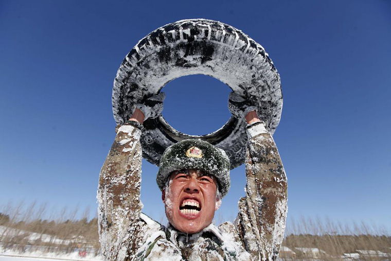 China's Frontier Troops Train In Sub-Zero Temperatures